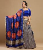 Bandhani Dupatta, Textured Lehenga And Blouse