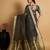 Black woven organza saree with blouse