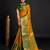 Mustard woven silk blend saree with blouse