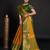 Mustard woven silk blend saree with blouse