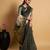 Black woven organza saree with blouse