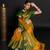 Mustard woven silk blend saree with blouse