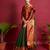 Dark green woven silk saree with blouse