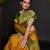 Mustard woven silk blend saree with blouse