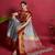 Grey woven silk saree with blouse