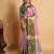 Onion pink woven silk blend saree with blouse