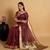 Maroon woven organza saree with blouse