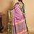 Onion pink woven silk blend saree with blouse