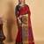 Maroon woven silk saree with blouse