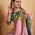 Onion pink woven silk blend saree with blouse