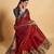 Maroon woven silk saree with blouse