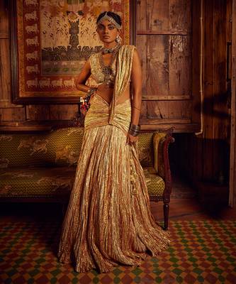 drape lehenga saree set 1