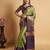 Mehendi woven silk saree with blouse