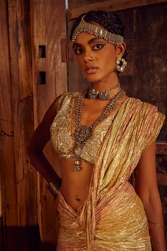 drape lehenga saree set