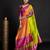 Parrot green woven silk saree with blouse