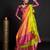 Parrot green woven silk saree with blouse
