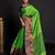 Parrot green woven silk saree with blouse