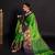 Parrot green woven silk saree with blouse