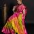 Parrot green woven silk saree with blouse