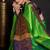 Parrot green woven silk saree with blouse
