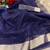 Navy blue woven organza saree with blouse