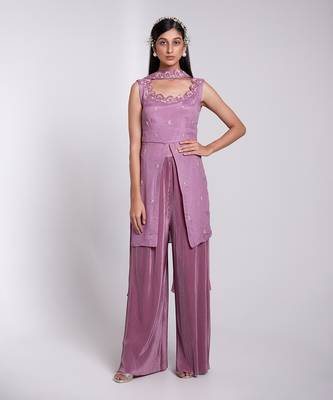 Short Peplum Kurta Set With A Choker Dupatta. 1