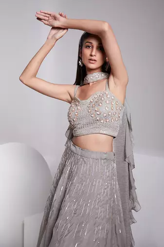 Hand Crafted Bustier Top With Beautiful Hand Work Details