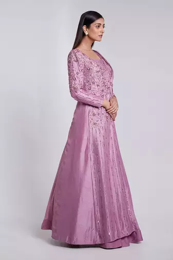 Pre Draped Saree Lehenga Set. It Has A Jacket Blouse.