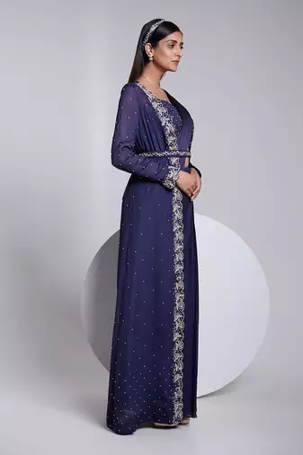 Flawless Predraped Saree With Hand Crafted Buti Bustier