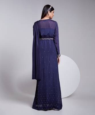 Flawless Predraped Saree With Hand Crafted Buti Bustier 5