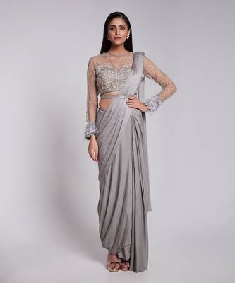 Beautiful Skirt Saree With Pre Draped Pallu 1