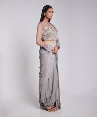 Beautiful Skirt Saree With Pre Draped Pallu 2