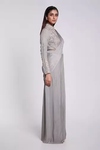 Gown Saree Foe The Lovely Ladies Who Want To Look Different And Elegant