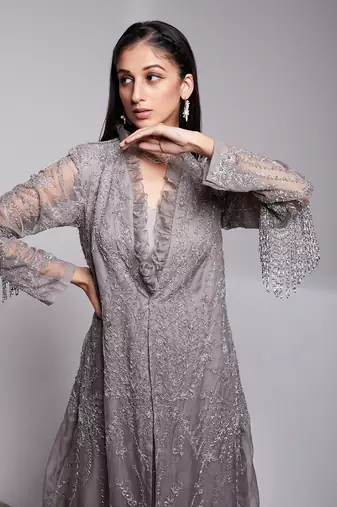 Beautifully Hand Embroidered Jacket With Beautiful Tassel Details.