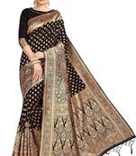 Black Woven Banarasi Saree Without Blouse