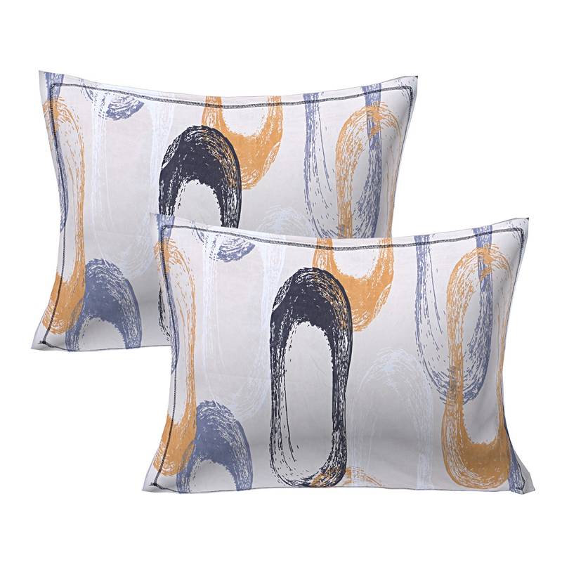 Siroki Bond cream Premium Cotton Printed Bedsheets with Pillow Cover