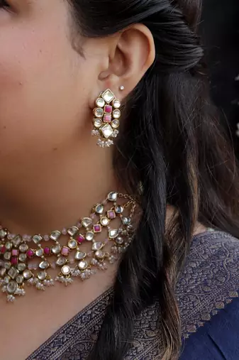 Enamoured Kundan Necklace Set