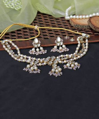 Dual Tone Kundan Necklace Set 4
