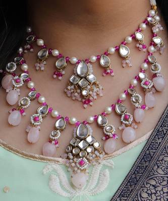 Gulabi Affair Kundan Necklace Set 1