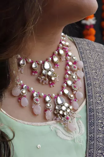 Gulabi Affair Kundan Necklace Set