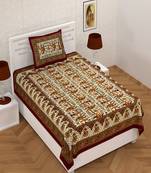 Rajasthani Traditional Camel Print 150 TC 100% Cotton Single Bed Sheet With 1 Pillow Cover