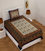 Rajasthani Traditional 150 TC 100% Cotton Single Bed Sheet With 1 Pillow Cover