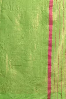 Green Pure Cotton handwoven soft Saree with zari pallu