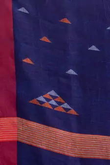 Blue Linen handwoven soft Saree with texture design