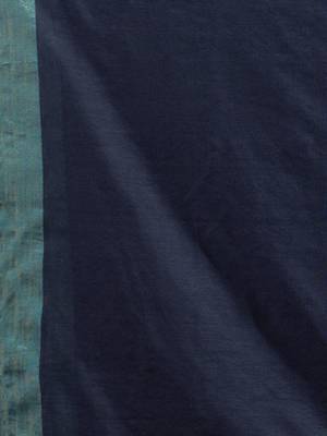 Dark Grey Pure Cotton handwoven soft Saree with zari border 5