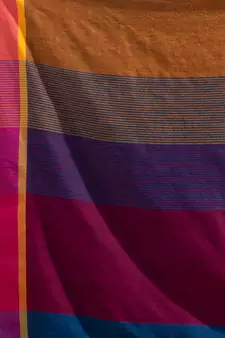 Sapphire Blue Pure Cotton handwoven soft Saree with multicolor pallu