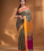 Beige Pure Cotton Woven Design soft Saree with multicolor pallu