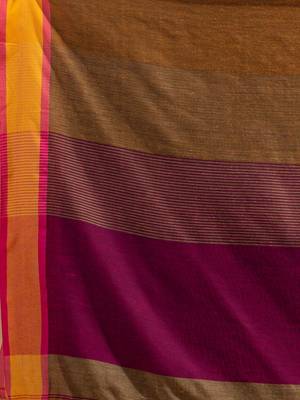Mustard Pure Cotton Woven Design soft Saree with multicolor pallu 5