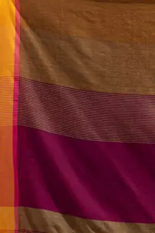 Mustard Pure Cotton Woven Design soft Saree with multicolor pallu