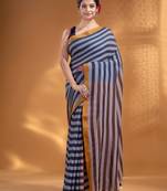 Black and Brown Half & Half Pure Cotton handwoven soft Saree